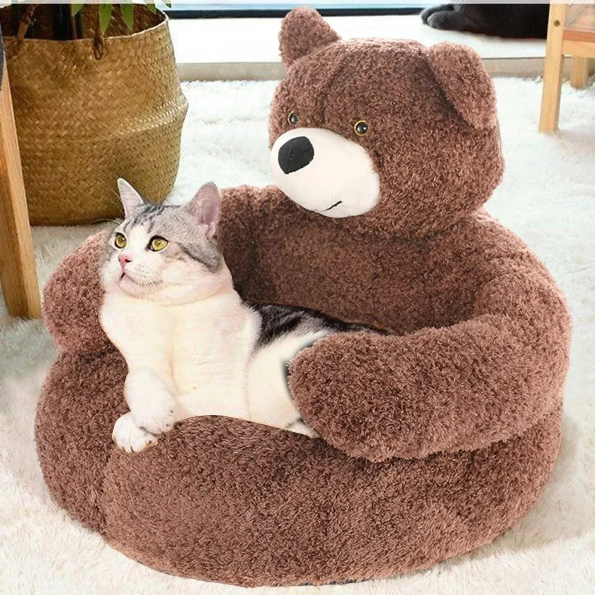 SAMIYA – Plush cat bed with raised edge for comfort and safety