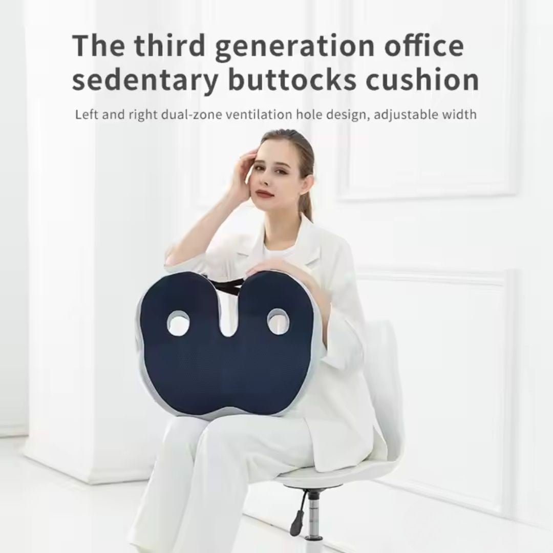 SITRELIEF – Adjustable Memory Foam Seat Cushion for Tailbone & Back Support 2