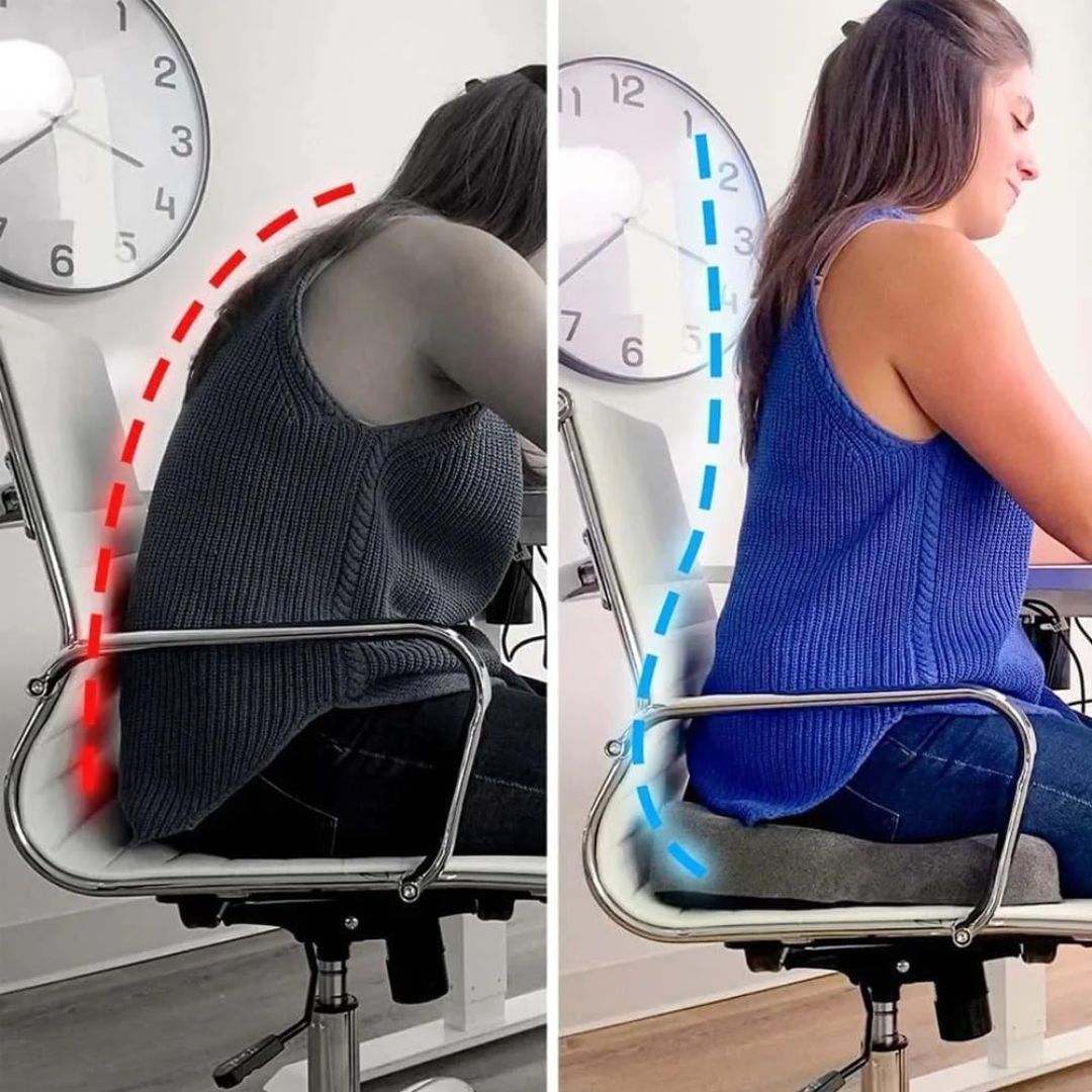 SITRELIEF – Adjustable Memory Foam Seat Cushion for Tailbone & Back Support 6