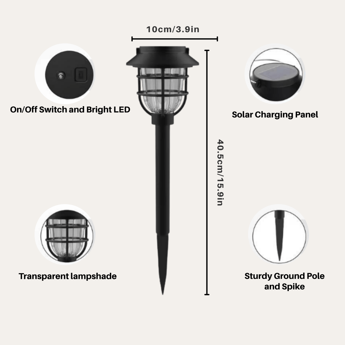 SOLARSPIKE – 2 Pack Solar Powered Pathway Lights for Outdoor Garden Illumination 4