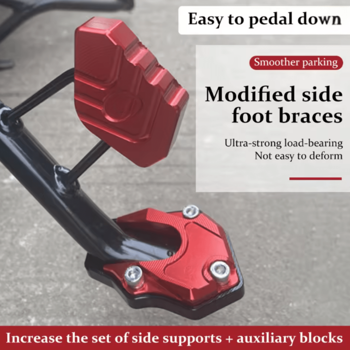 STABILIRIDE – Aluminum Motorcycle Kickstand Pad for Secure Parking 2