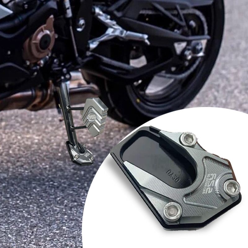 STABILIRIDE – Aluminum Motorcycle Kickstand Pad for Secure Parking 5