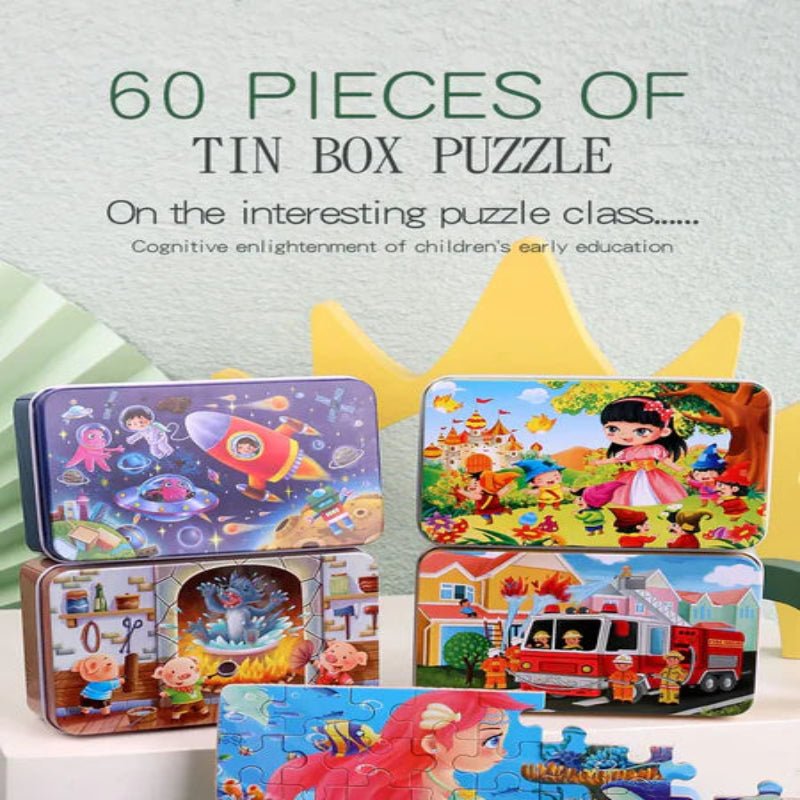 WOODLERN – 60-Piece Colorful Wooden Puzzle for Kids with Animal & Vehicle Designs | Perfect Christmas Gift