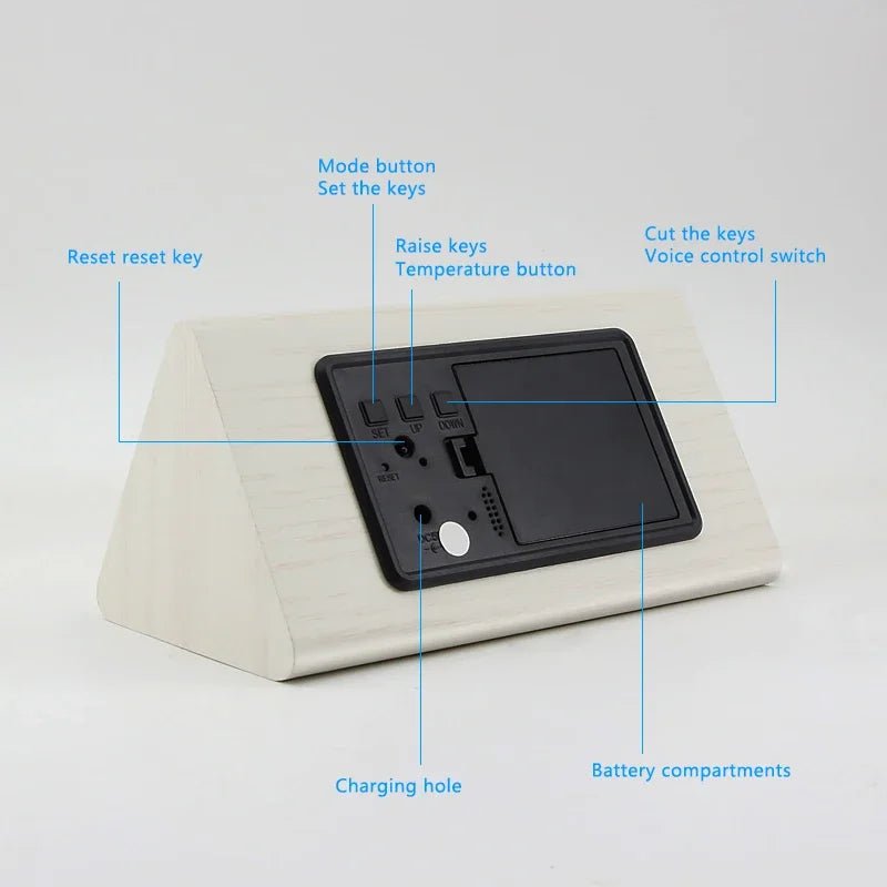 OAKLITE – Modern Wood Digital Clock with Temperature & Brightness Control