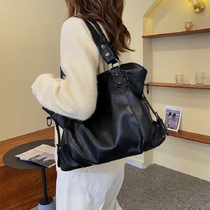 ELEGORA – Fashion Tote with Metallic Hardware & Leatherette Finish