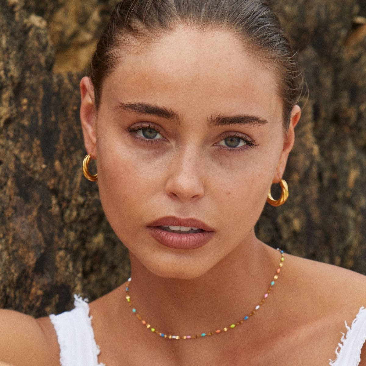 Selina Rainbow Choker Necklace - Hand-Painted, Waterproof, Durable Design 1