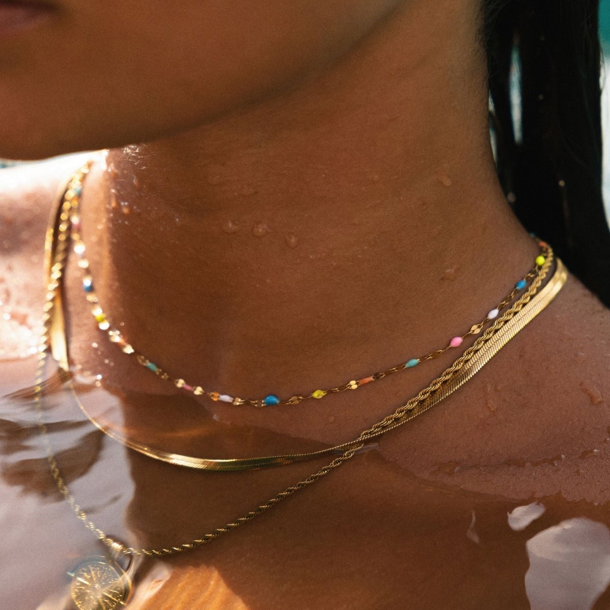 Selina Rainbow Choker Necklace - Hand-Painted, Waterproof, Durable Design 2