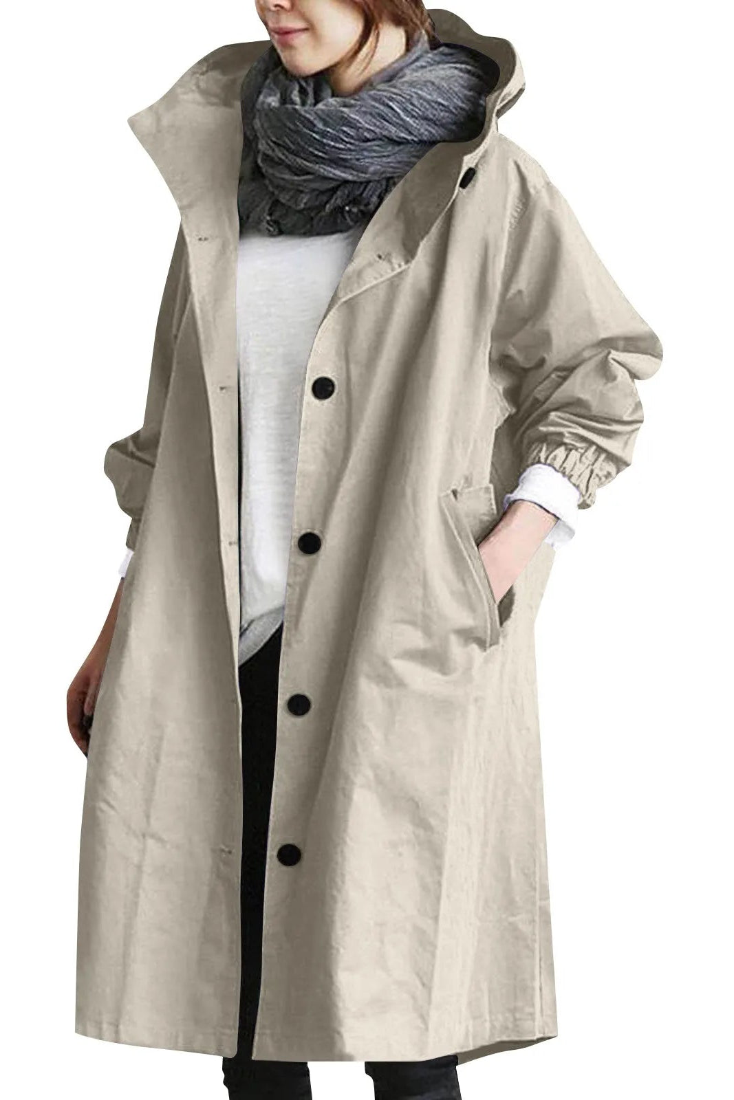 CITYDRAPE – Women’s Elegant Hooded Trench Coat for Stylish Protection