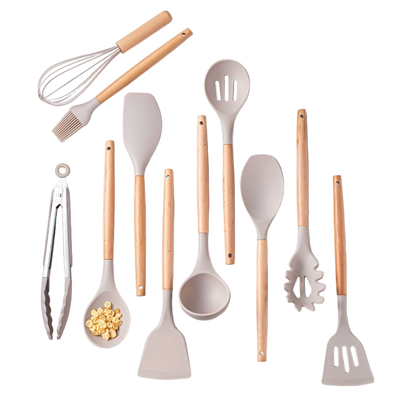 SilicoWare - 12-Piece Silicone Kitchen Utensil Set with Spatulas & Ladle 1