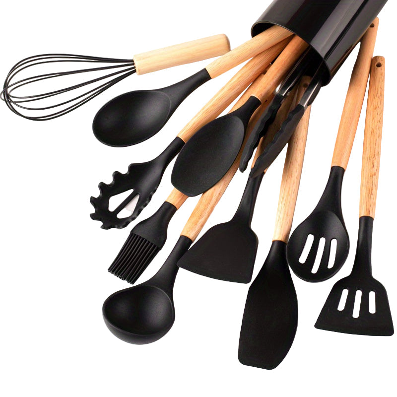 SilicoWare - 12-Piece Silicone Kitchen Utensil Set with Spatulas & Ladle 3