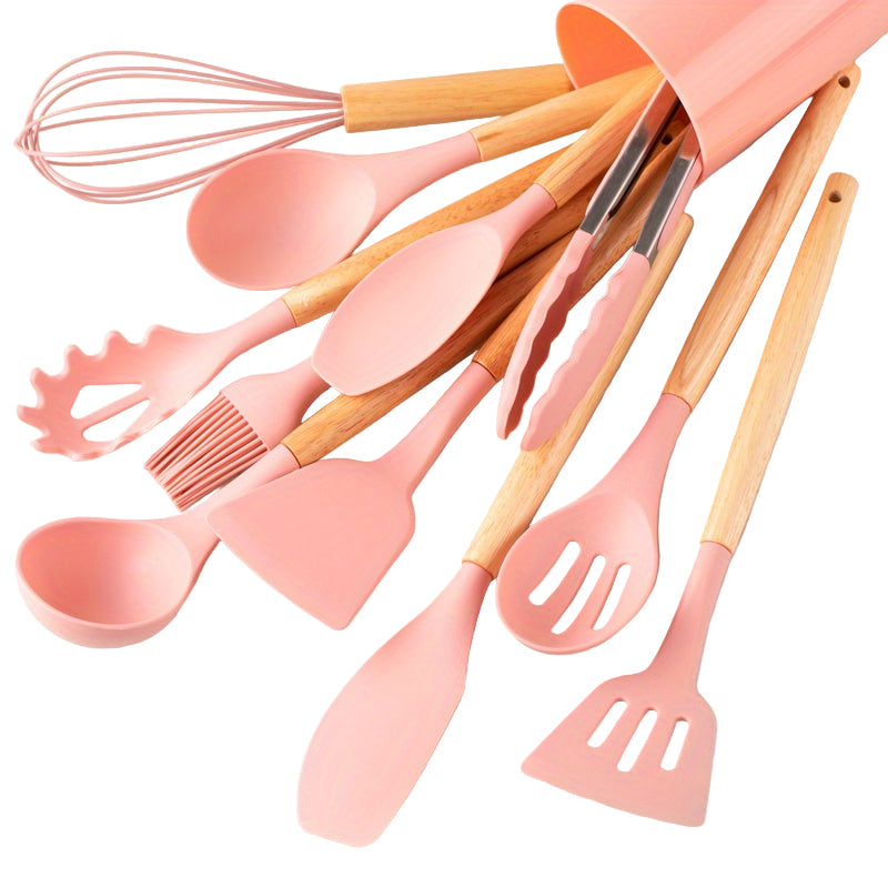 SilicoWare - 12-Piece Silicone Kitchen Utensil Set with Spatulas & Ladle 8