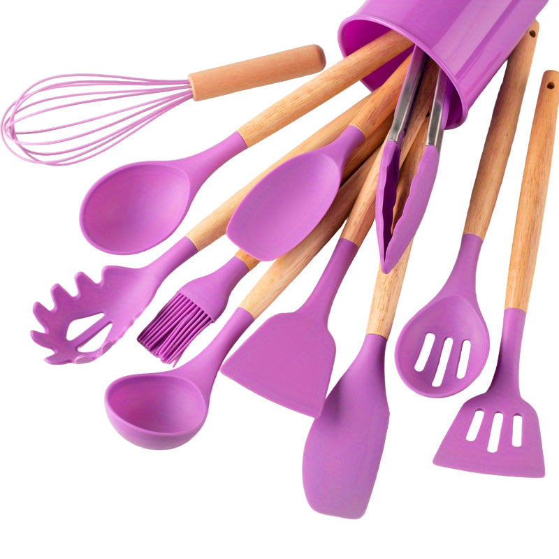 SilicoWare - 12-Piece Silicone Kitchen Utensil Set with Spatulas & Ladle 9
