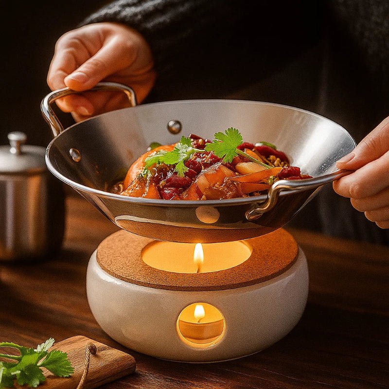 SizzleServe – Flat Stainless Steel Pan with Dual Fry Trays 2