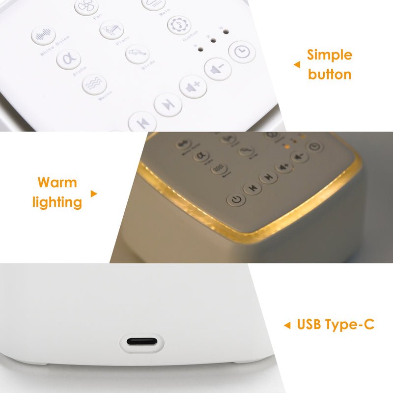 SleepEase - White Noise Machine with 9 Calming Sounds for Sleeping 1