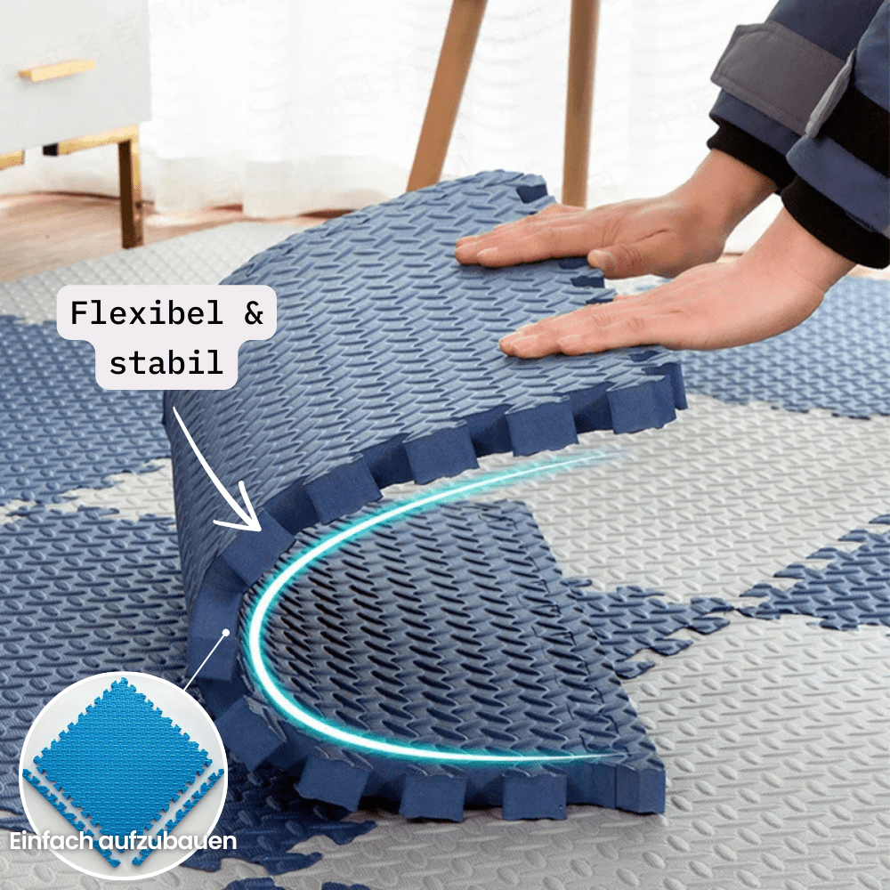 KIDDOREST – Baby Play Mat with 12 Interlocking Pieces and Shock-Absorbing Padding