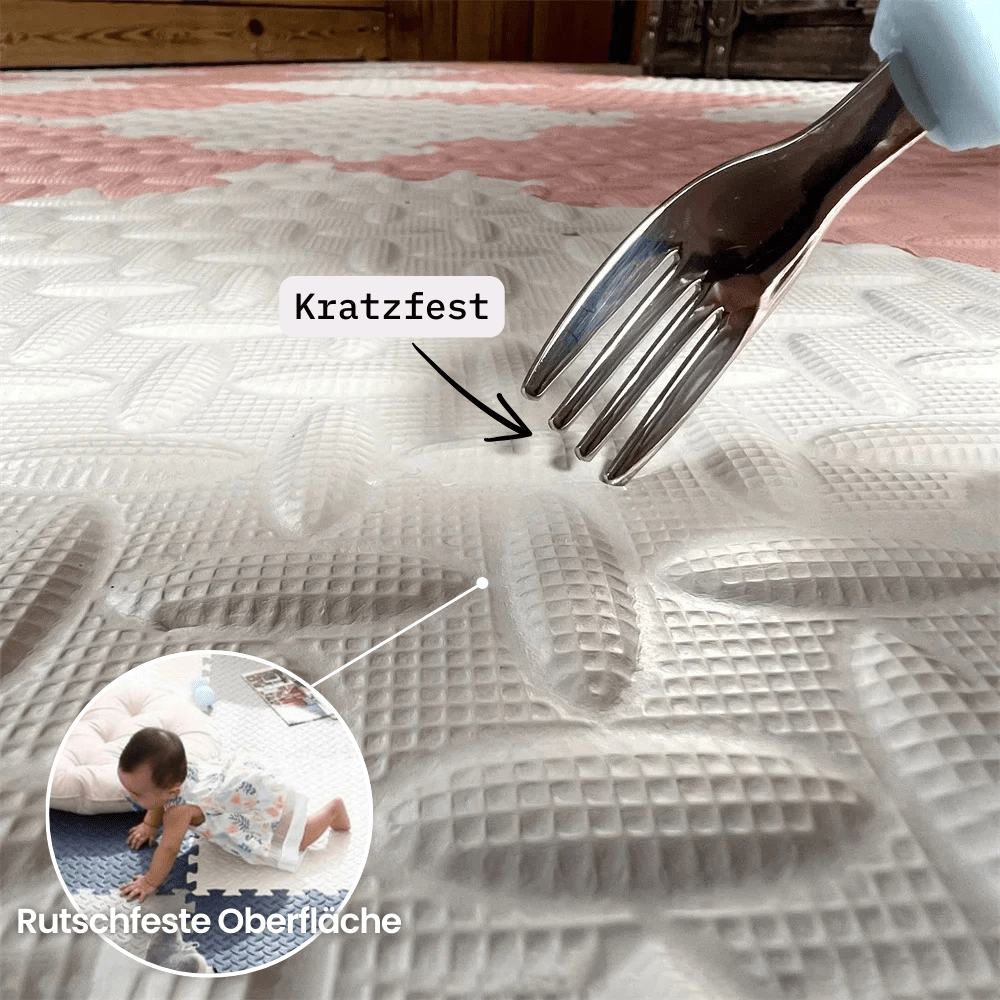 KIDDOREST – Baby Play Mat with 12 Interlocking Pieces and Shock-Absorbing Padding
