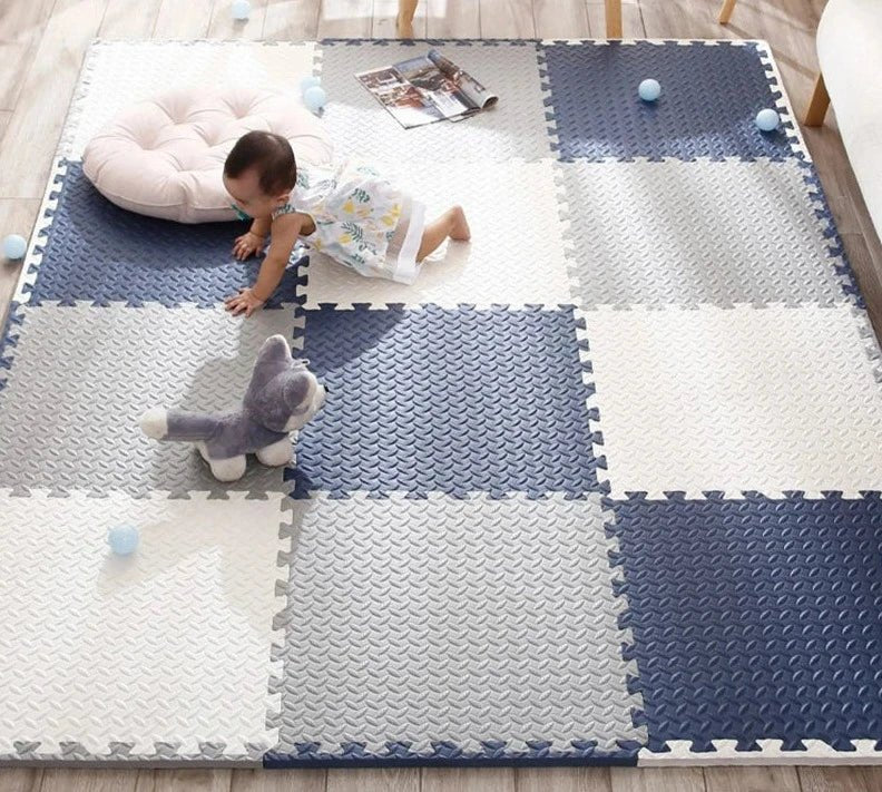 KIDDOREST – Baby Play Mat with 12 Interlocking Pieces and Shock-Absorbing Padding