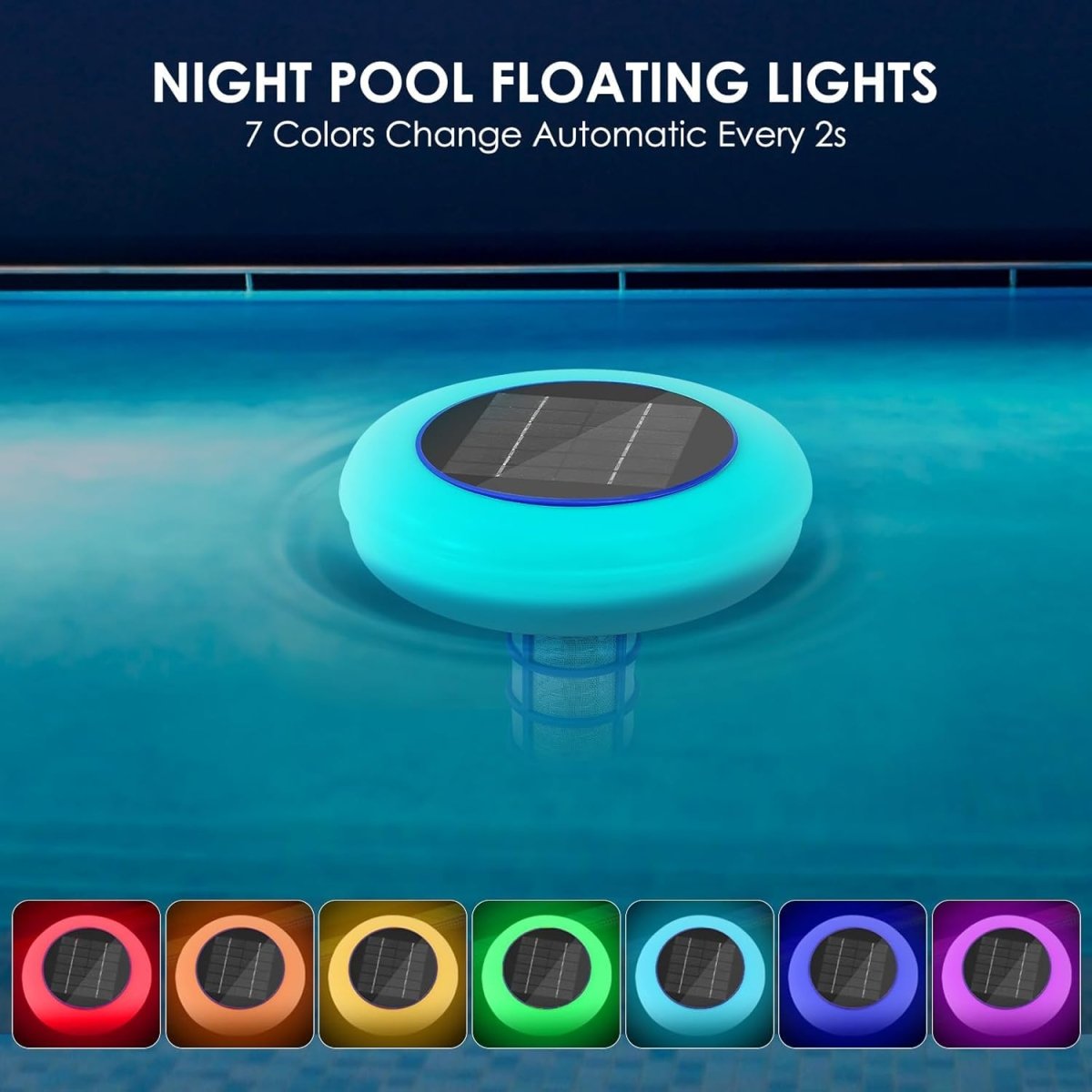 Solar Pool Ionizer with 7-Color LED – Eco-Friendly Water Purification for Pools