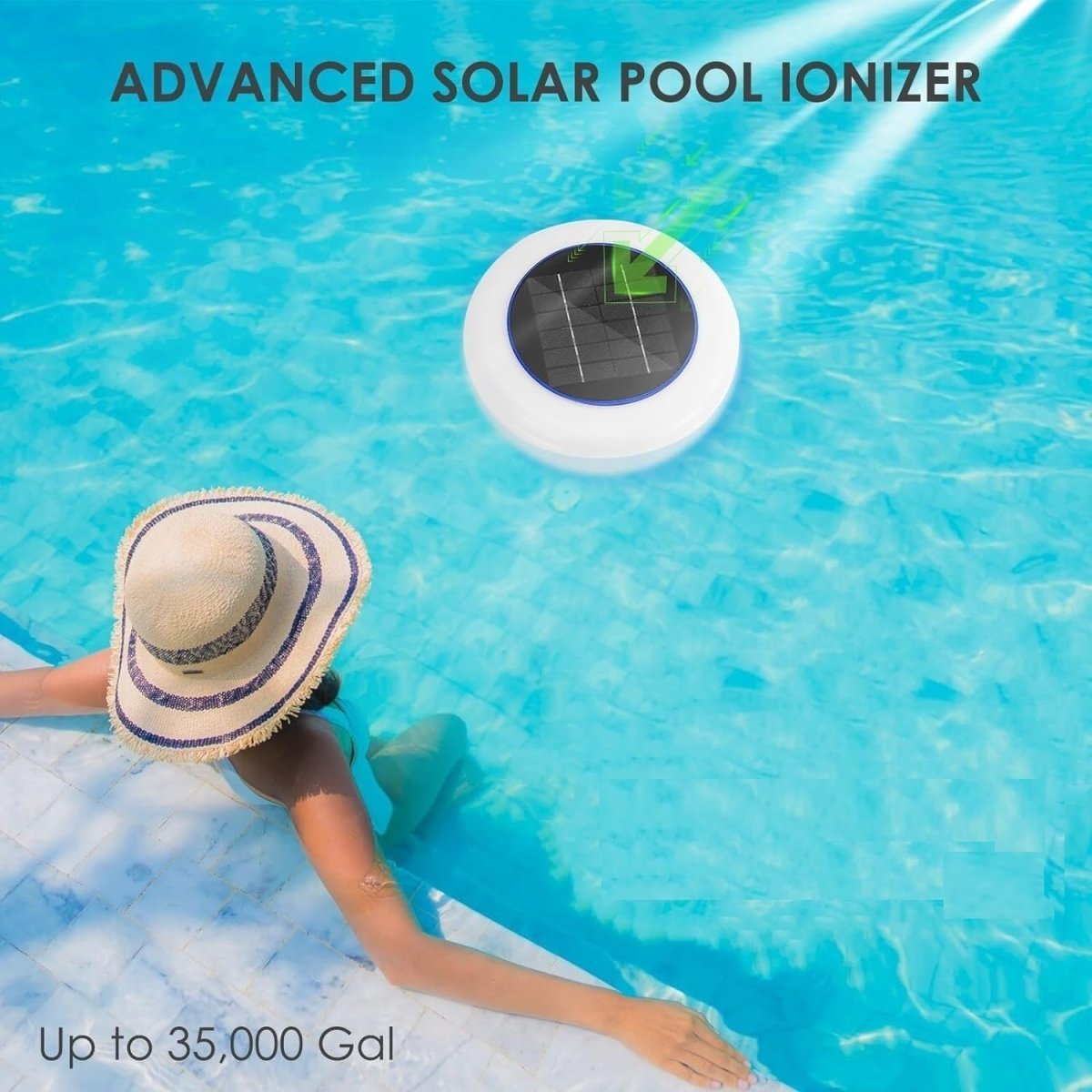 Solar Pool Ionizer with 7-Color LED – Eco-Friendly Water Purification for Pools