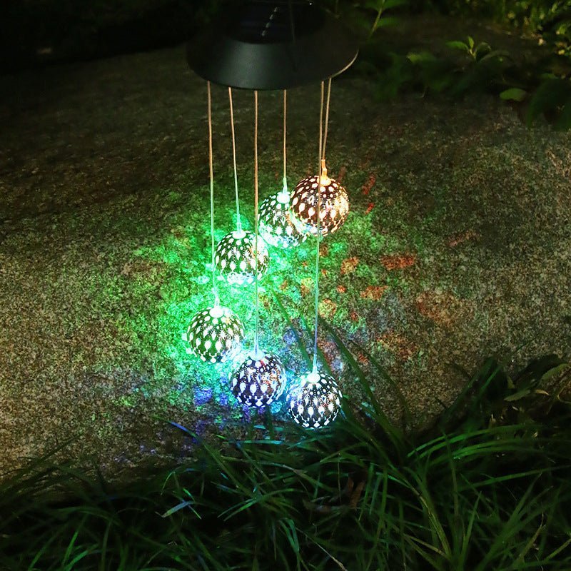 Zonnewindgong voor in de tuin gemaakt van metaal met LED-licht - Weerbestendig & Duurzaam