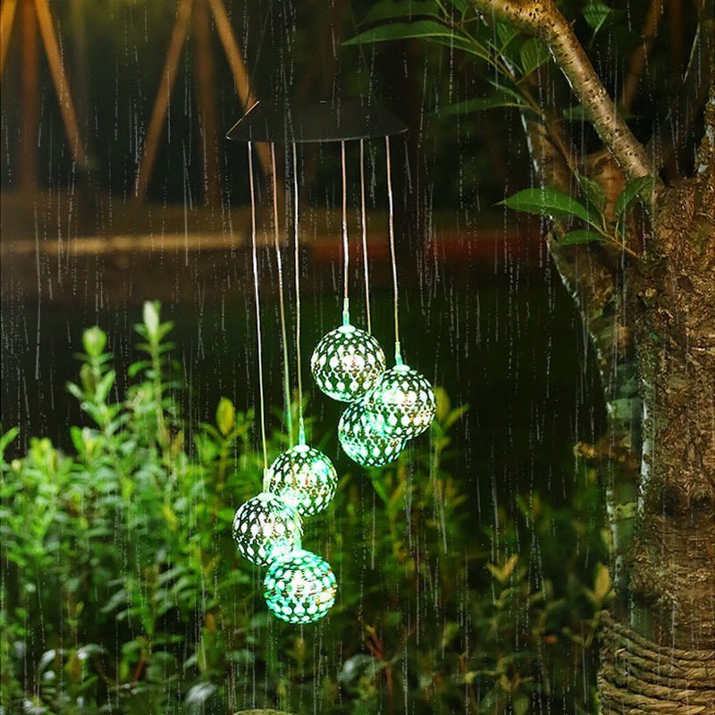 Zonnewindgong voor in de tuin gemaakt van metaal met LED-licht - Weerbestendig & Duurzaam