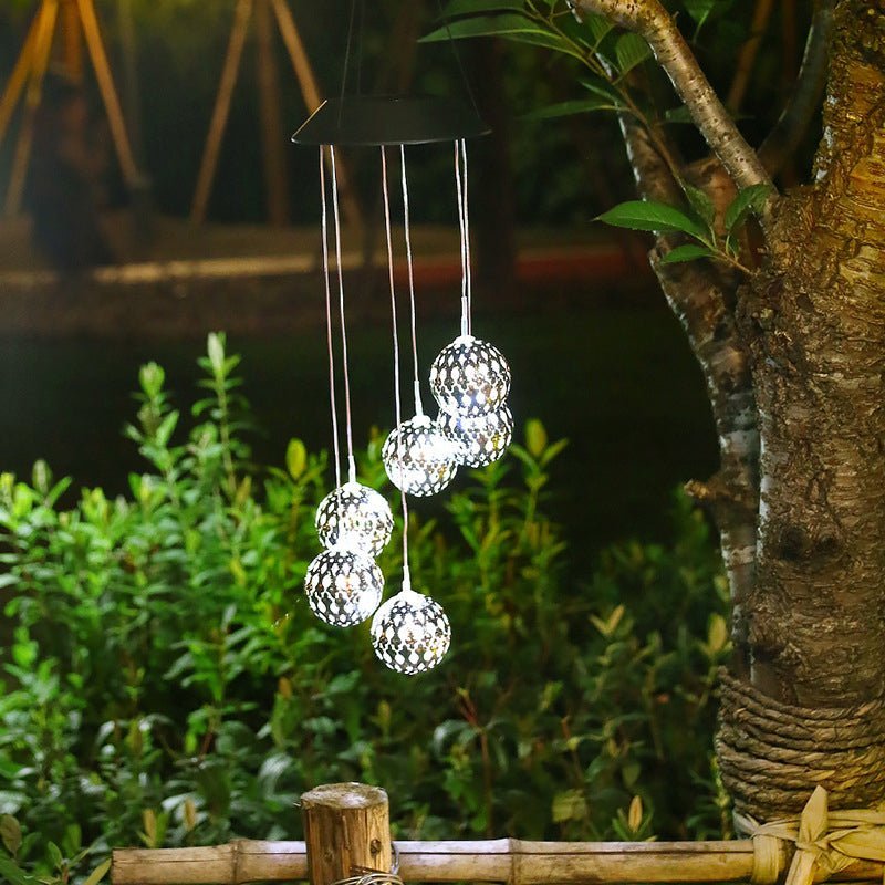 Zonnewindgong voor in de tuin gemaakt van metaal met LED-licht - Weerbestendig & Duurzaam