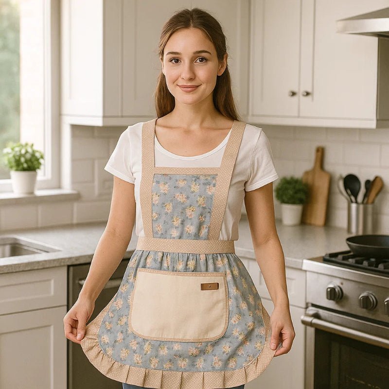 StainShield – Elegant Floral Apron with Full Coverage SEO Title 3