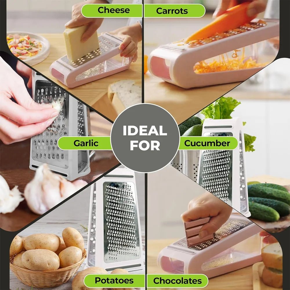 Stainless Steel Cheese Grater - 2-Sided Grater Cheese Grater with Non-Slip Base 5