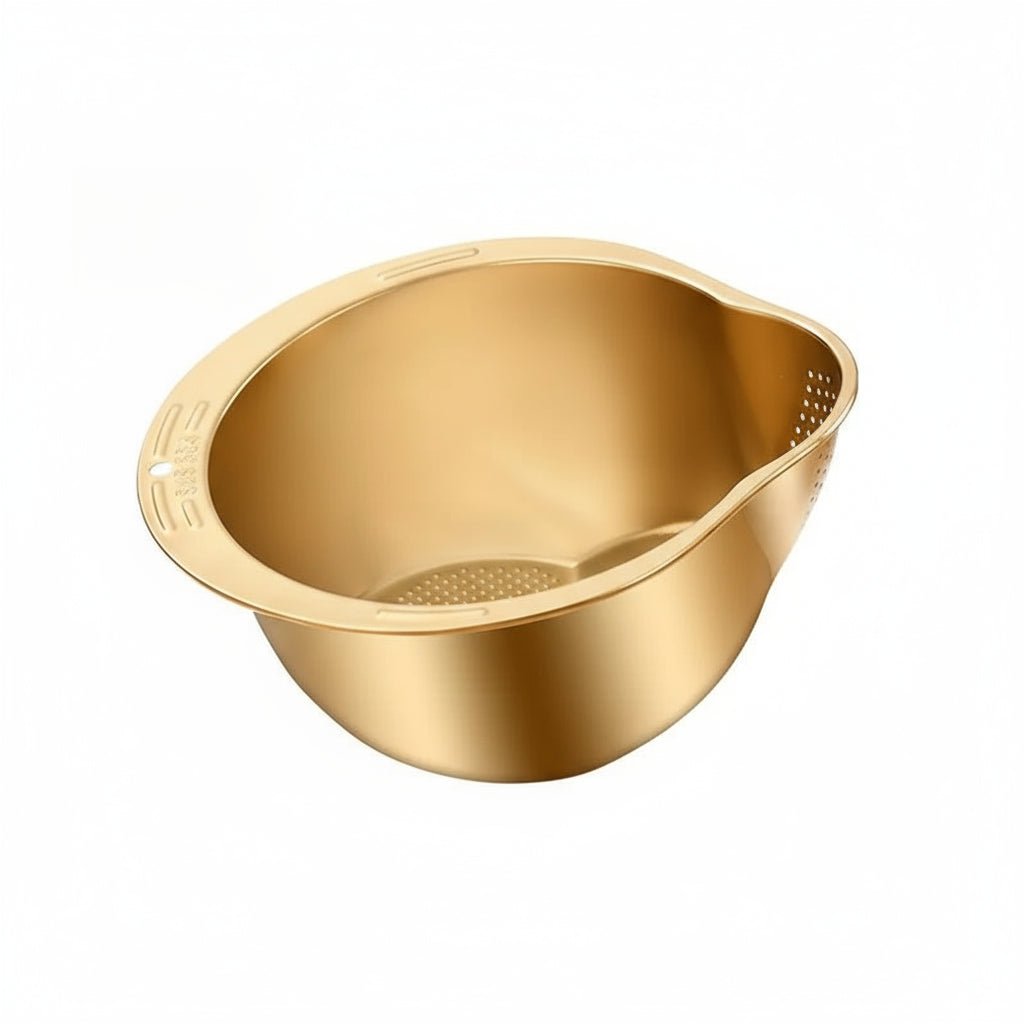 Stainless Steel Rice Washer & Strainer Bowl - Durable, Multi-Functional Kitchen Tool 6
