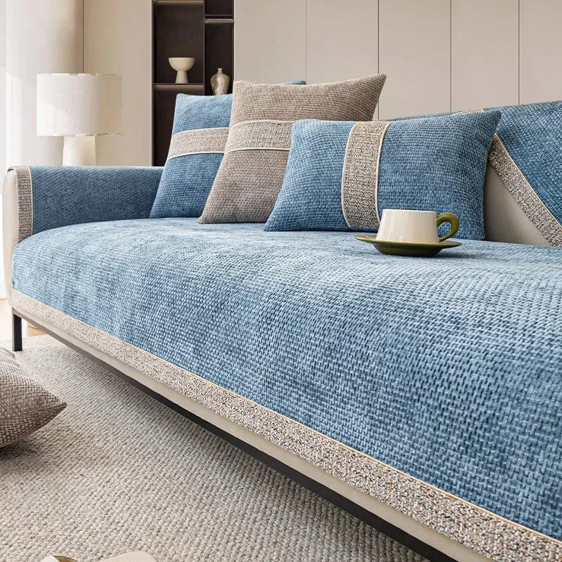 LINENLUX – Premium Linen Sofa Cover with Non-Slip Backing and Protective Fit