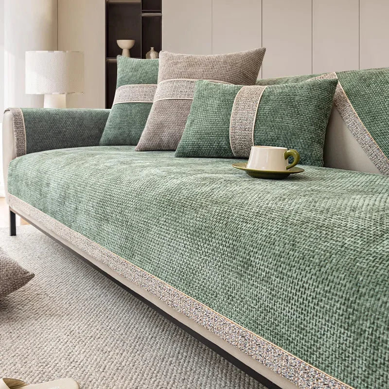 LINENLUX – Premium Linen Sofa Cover with Non-Slip Backing and Protective Fit