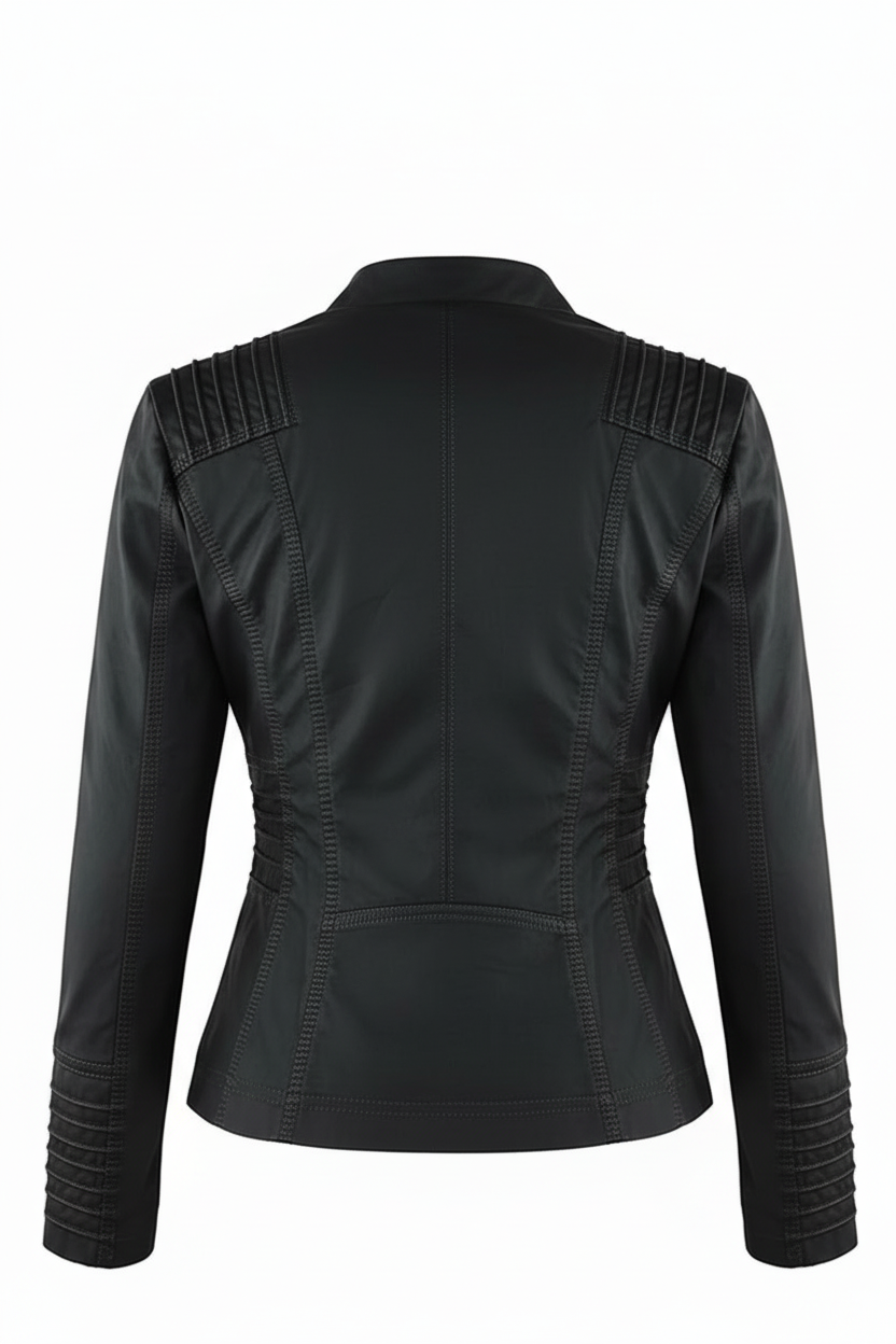 Stylish Women's Leather Jacket with Removable Hood - Plus Sizes L-3XL 8