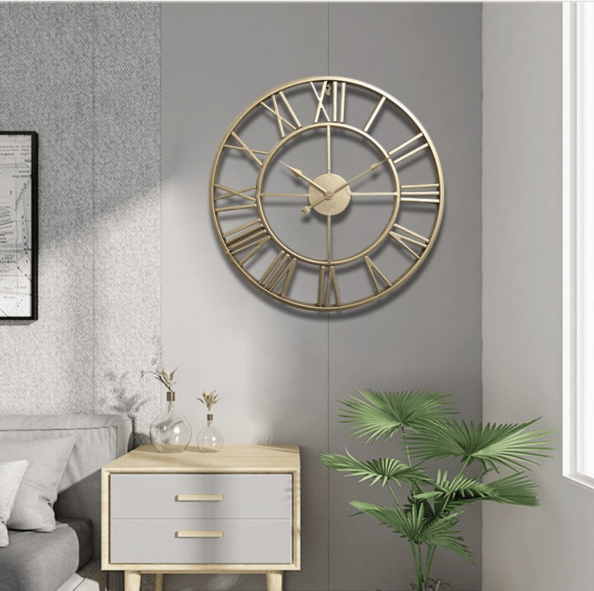 TEMPORIA – Skeleton wall clock made of wrought iron 40 × 40 cm with silent movement 2