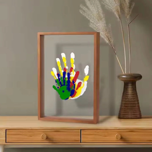 Tiny Hands Keepsake Frame | Capture Baby Handprints & Footprints | Safe Clay Memory Frame | Montessori Nursery Décor 0