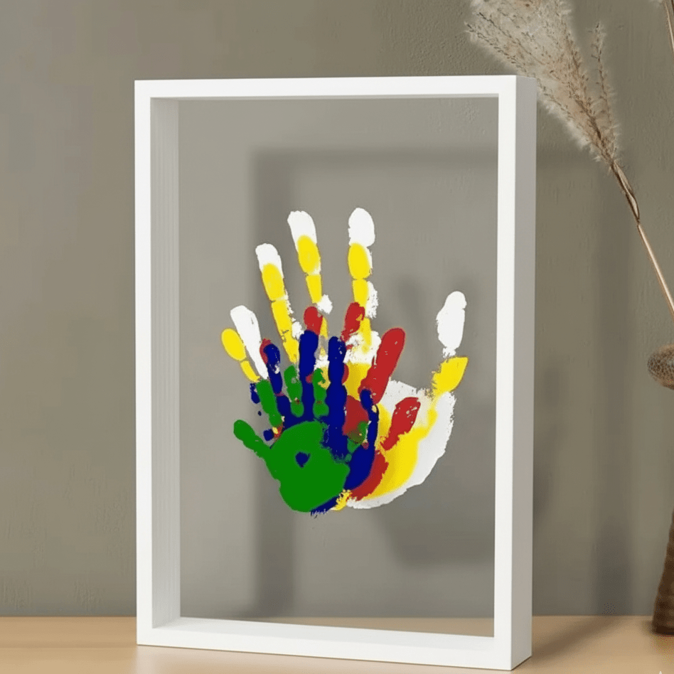 Tiny Hands Keepsake Frame | Capture Baby Handprints & Footprints | Safe Clay Memory Frame | Montessori Nursery Décor 2