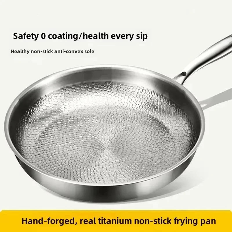 Titanium Hammered Non Stick Skillet - Induction Cooker Compatible Frying Pan 2