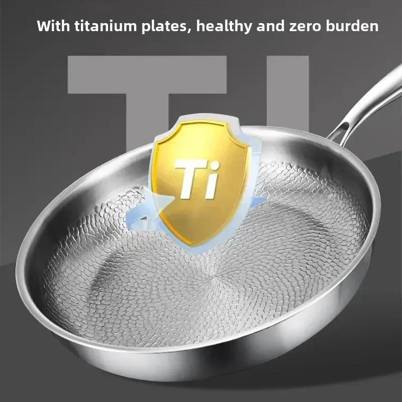 Titanium Hammered Non Stick Skillet - Induction Cooker Compatible Frying Pan 3