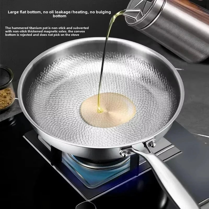 Titanium Hammered Non Stick Skillet - Induction Cooker Compatible Frying Pan 4
