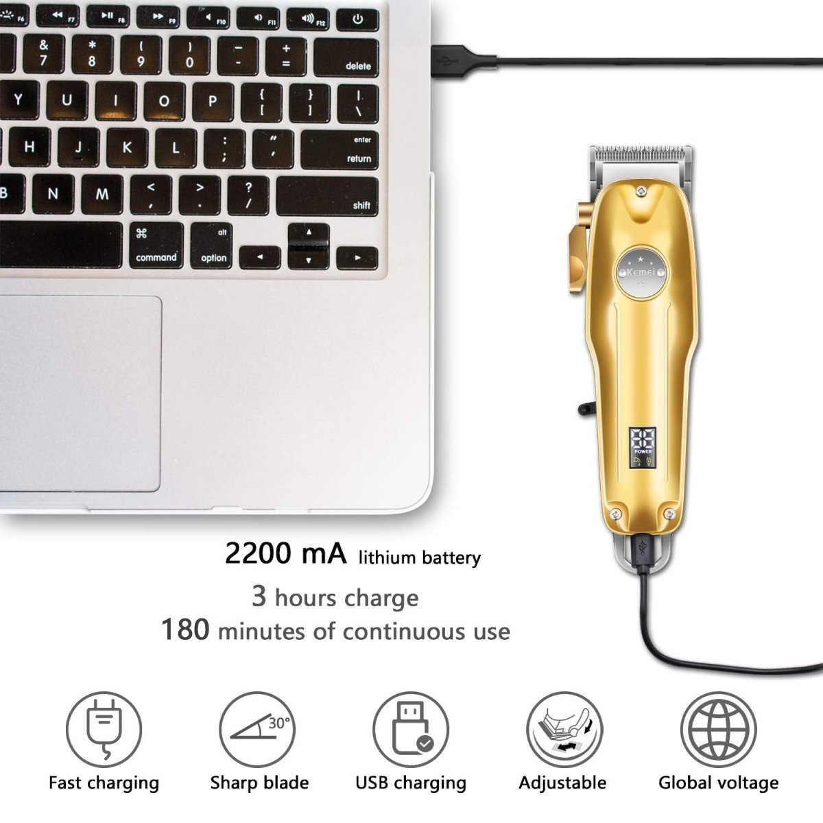 Trimax Pro – Cordless hair clipper with LED display 3