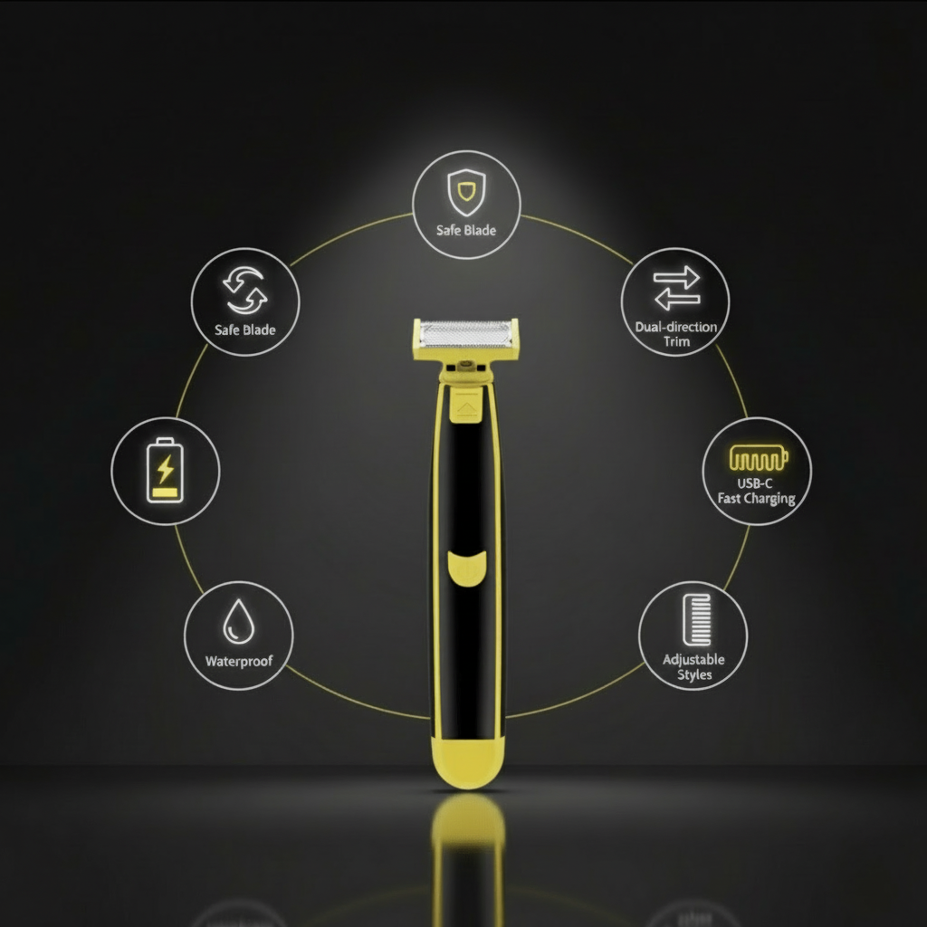 Trimvio – All-in-One Wet & Dry Body Shaver with Hypoallergenic Blade