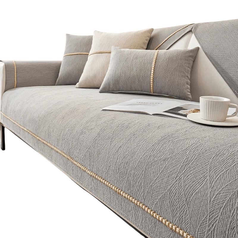 LINENLUX – Premium Linen Sofa Cover with Non-Slip Backing and Protective Fit