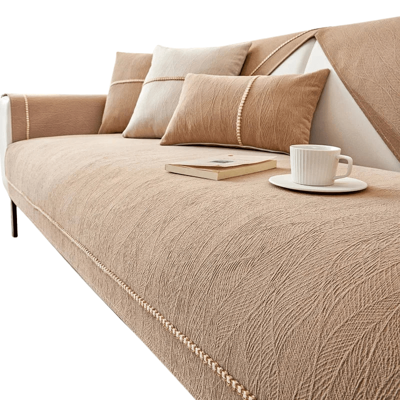 LINENLUX – Premium Linen Sofa Cover with Non-Slip Backing and Protective Fit