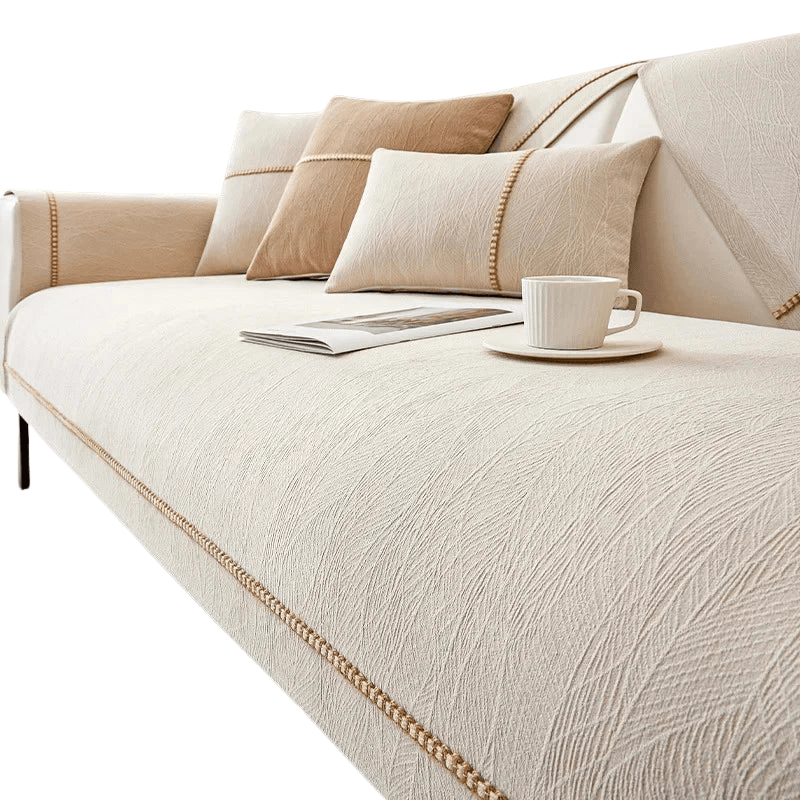 LINENLUX – Premium Linen Sofa Cover with Non-Slip Backing and Protective Fit