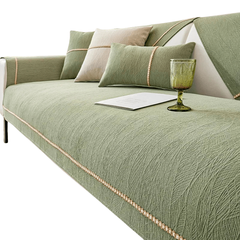 LINENLUX – Premium Linen Sofa Cover with Non-Slip Backing and Protective Fit