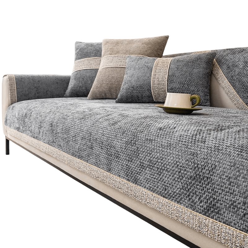 LINENLUX – Premium Linen Sofa Cover with Non-Slip Backing and Protective Fit