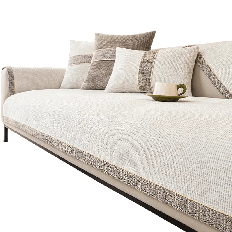 LINENLUX – Premium Linen Sofa Cover with Non-Slip Backing and Protective Fit