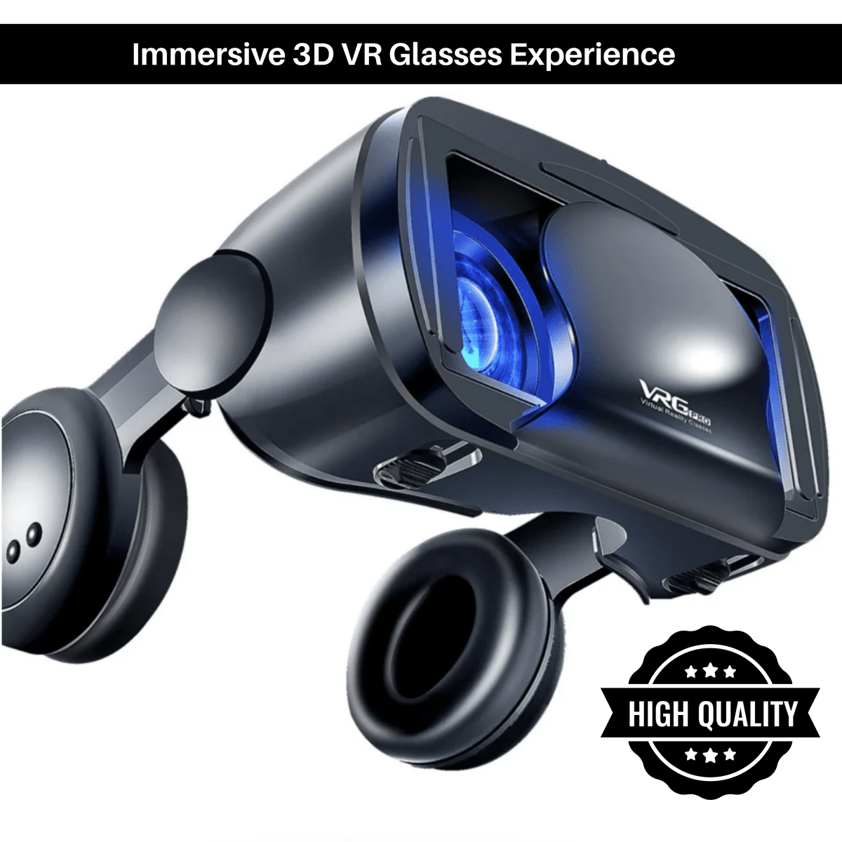 VISIAX 3D VR Headset with Headphones, Controller, and Wide Field of View