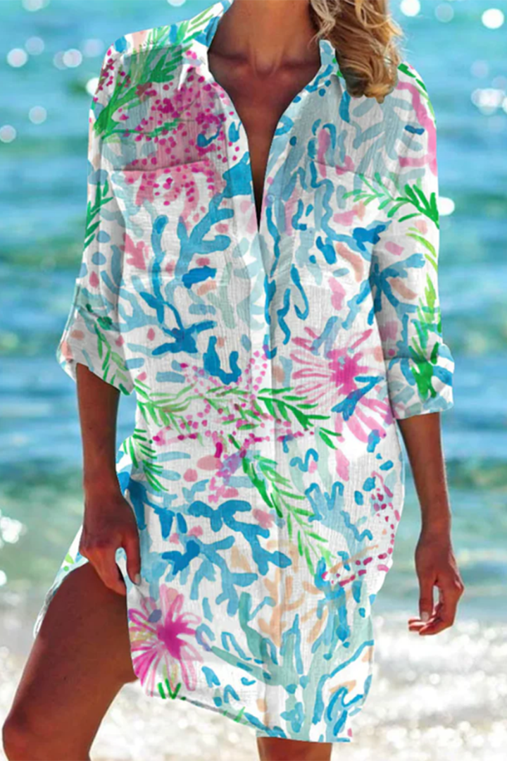 Valencia-Classique - Long Summer Shirt for Women with Pockets & Button Closure 9