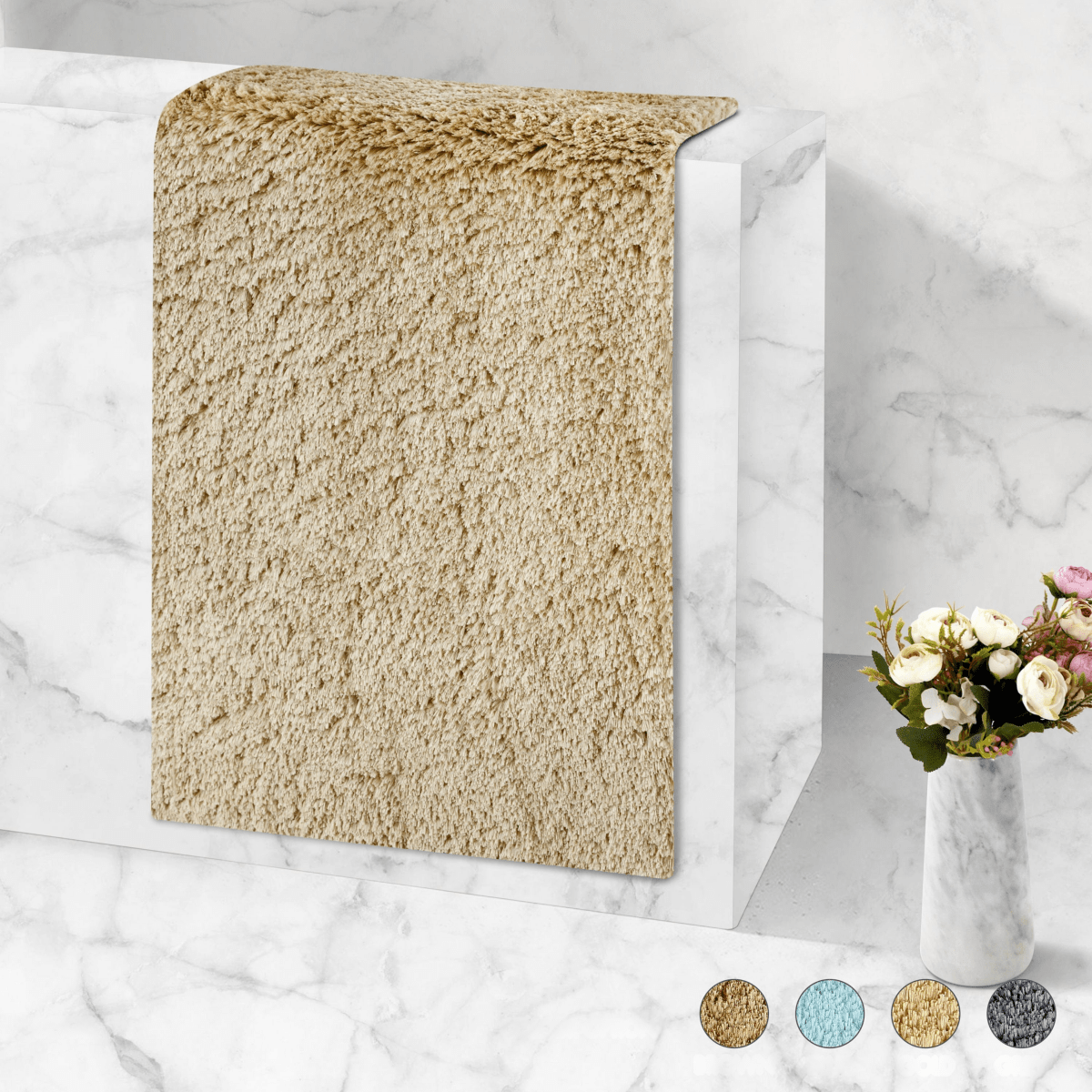 Veloura Ultra-Absorbent Bath Mat | Plush non-slip bathroom mat for comfort and safety 1
