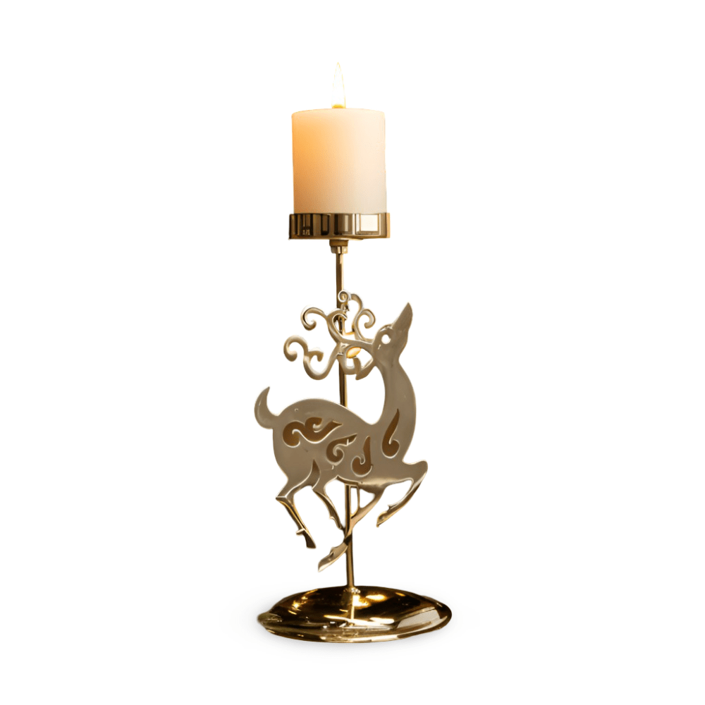Vintage Gold Candle Holder – Elegant Christmas Candlestick Stand for Holiday Decor 11